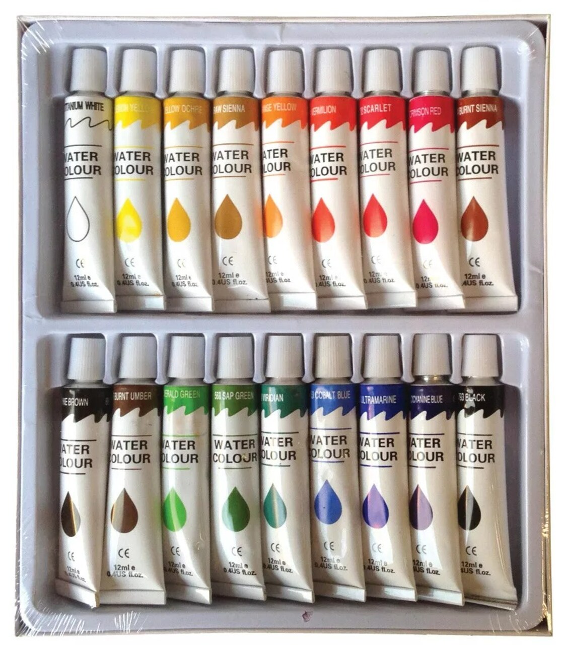 18 PC WATERCOLOR Paint Set Professional Artist Painting Pigment Tubes 12ml